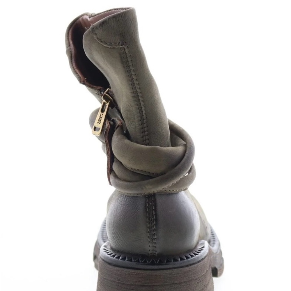 A.S.98 Linder Distressed Green Ankle Boots - Picture 5 of 9